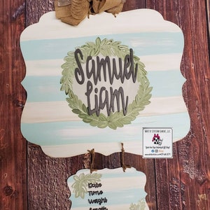 Baby door hanger, rustic baby door hanger, simple baby door hanger, unisex baby door hanger, hospital door hanger