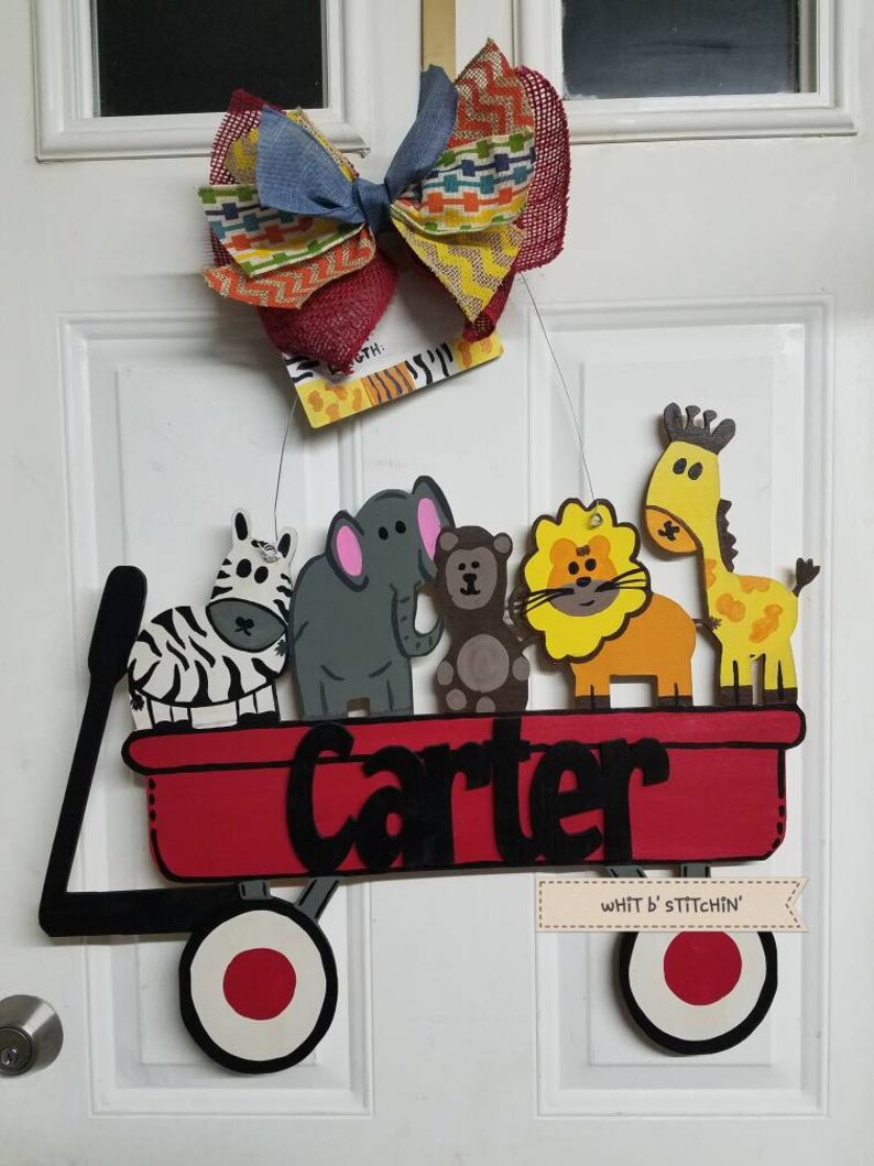 Baby Hospital Door Hanger Hospital Birth Announcement Gender Etsy