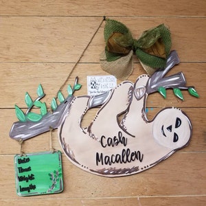 Sloth door hanger, sloth baby door hanger, sloth hospital door hanger, baby door hanger, sloth