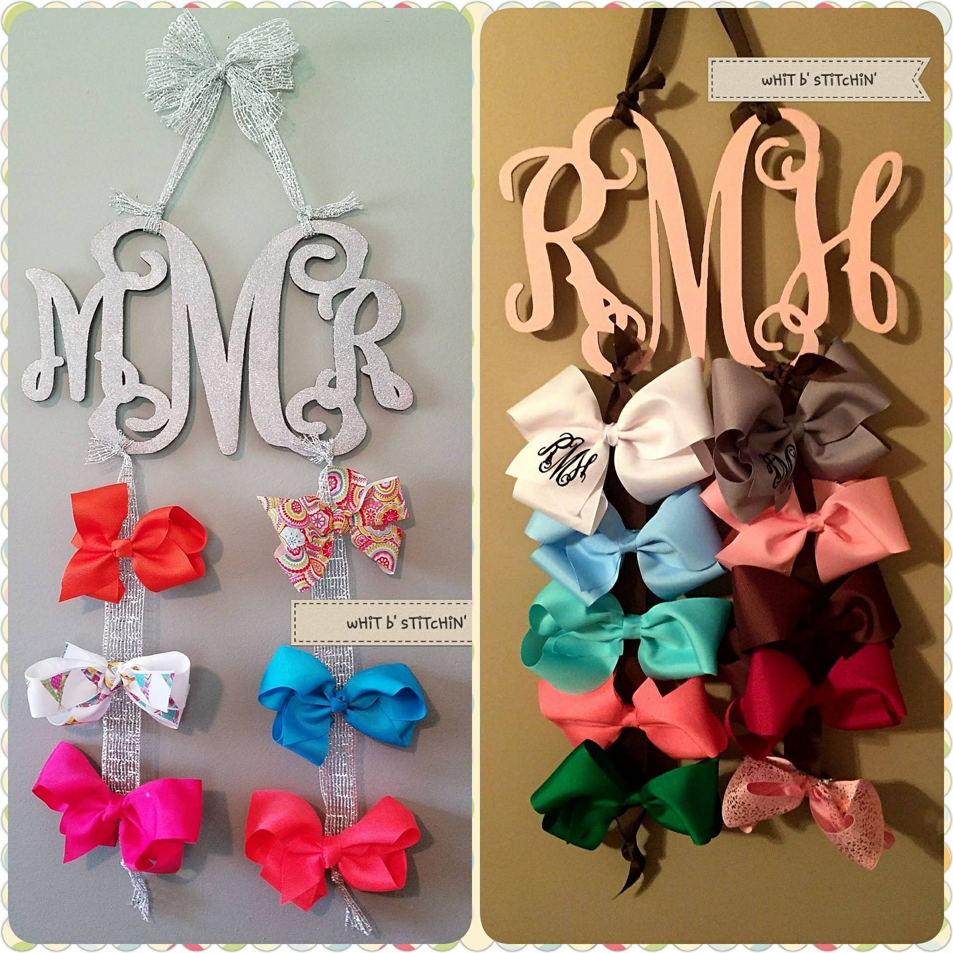 Bow hanger, monogram bow hanger, girl hairbow hanger, initial bow hanger, custom bow hanger