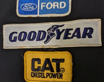 Vintage Patches Lot of 3 Embroidered Ford CAT Good Year