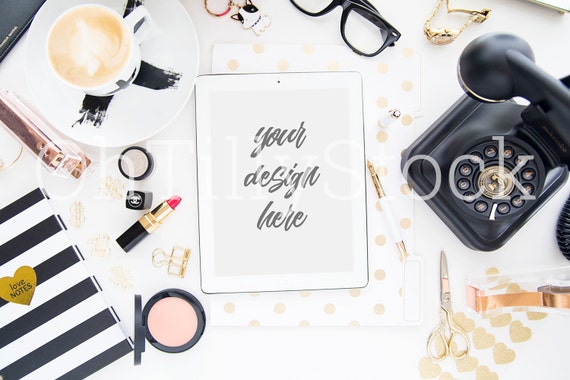 Styled Desktop Image With Ipad Mockup Inc Makeup Coffee Styled Desktop Image With Ipad Mockup Inc Makeup Coffee
