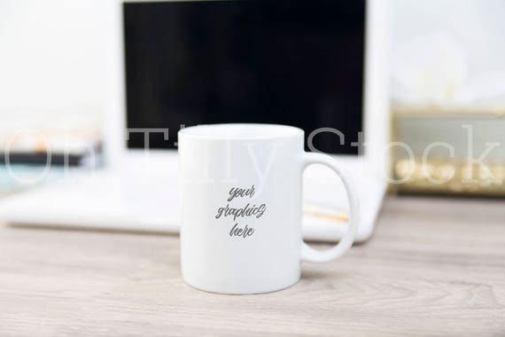 Styled Desktop Image With Mug Mockup Inc Laptop