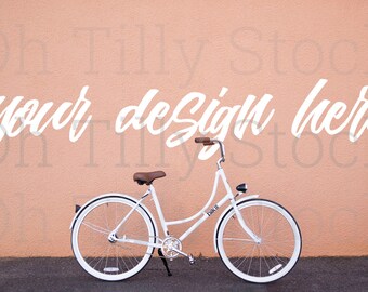 Download Free Styled Stock Photography | Vintage Bicycle Wall Mockup | Business Branding Image | Styled Lifestyle Photo PSD Template