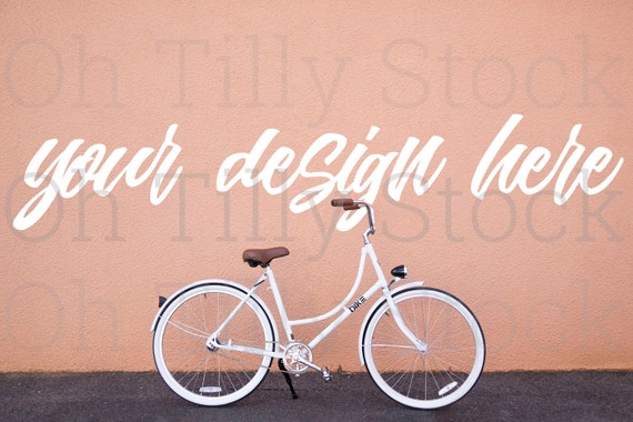 Styled Stock Photography Vintage Bicycle Wall Mockup Styled Stock Photography Vintage Bicycle Wall Mockup