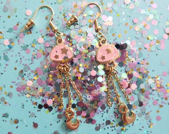 Pink Space Jellyfish Dangle Earrings, from the MerMay 2020 Collab