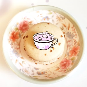 Taiyaki & Sakura Teacup Pin - Pyonko's Petit Cafe Original Pins