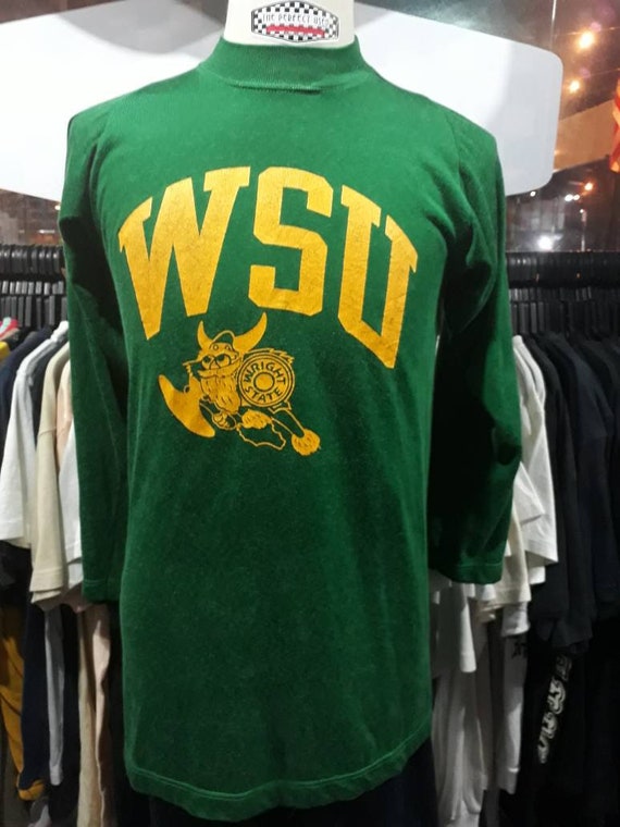 Rare vintage 80s Champion Blue bar WSU wright stat