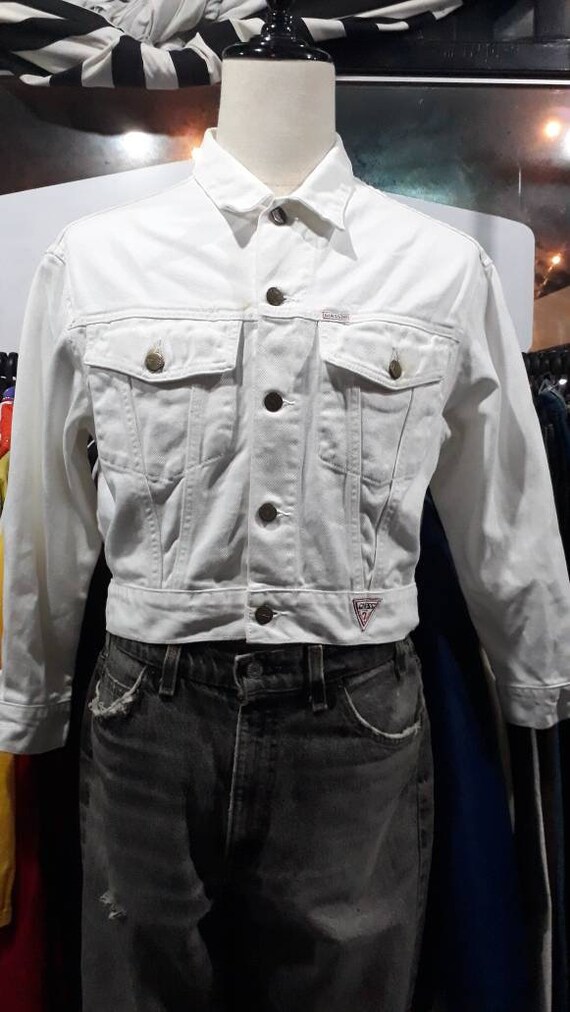 guess white jean jacket