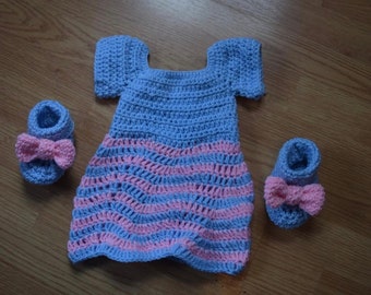 Crochet baby Zig Zag Dress