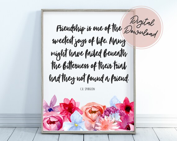 Charles Spurgeon Quote Wall Art Friendship Wall Decor | Etsy