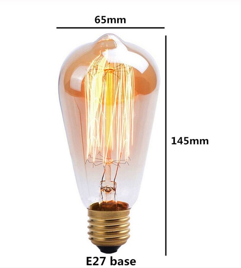 6 Edison Bulbs for Industrial Lighting 110v 220v ST64 Etsy