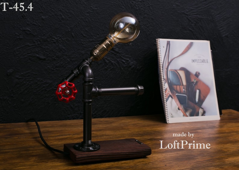Rustic bar lighting Pipe gift Unique pipe Adison Designer foyer lamp Steampunk Barn Lamp Mechanic gifts Loft kitchen lamp