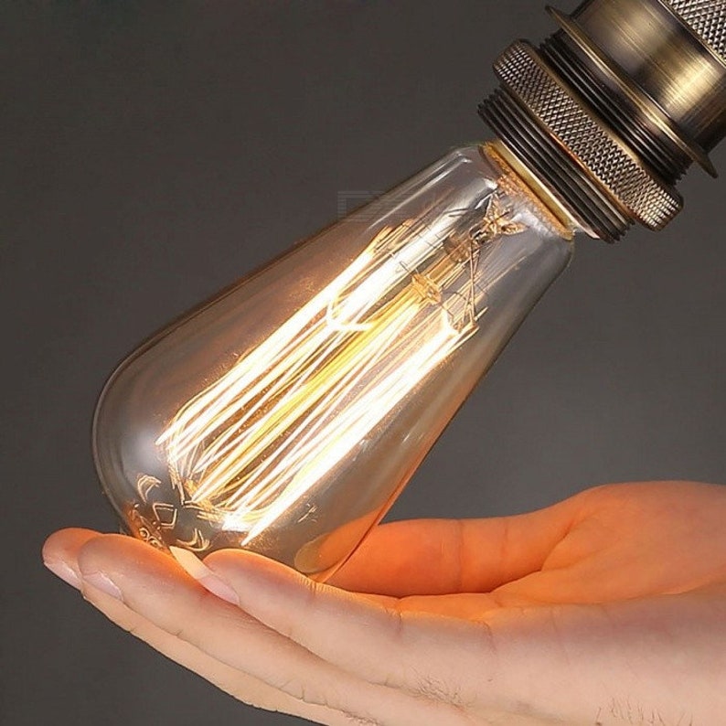 6 Edison Bulbs for Industrial Lighting 110v 220v ST64 Etsy
