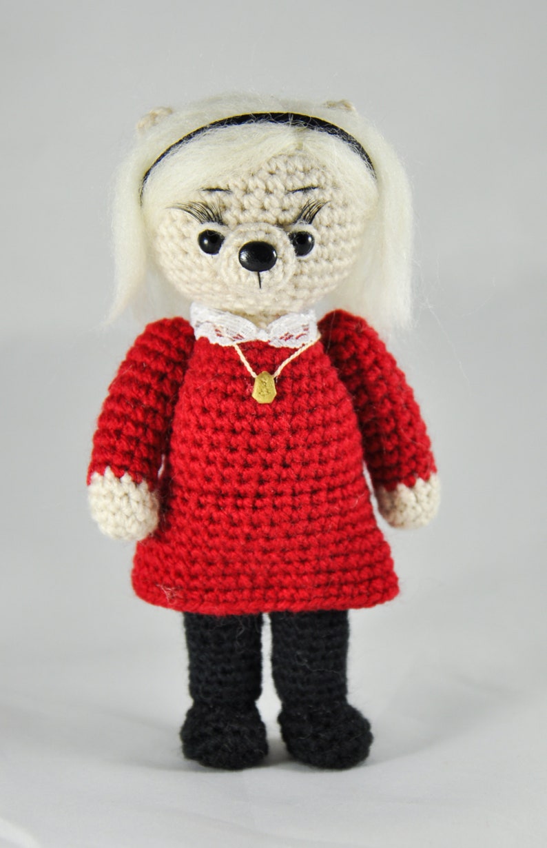 Sabrina Spellman Knitted bear crochet toy bear Knitted teddy Toy Crochet teddy bear Knitted teddy Knitted plush bear tv show witch