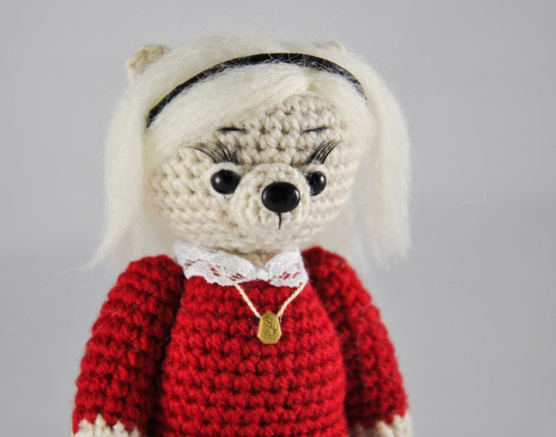 Sabrina Spellman Knitted bear crochet toy bear Knitted teddy Toy Crochet teddy bear Knitted teddy Knitted plush bear tv show witch