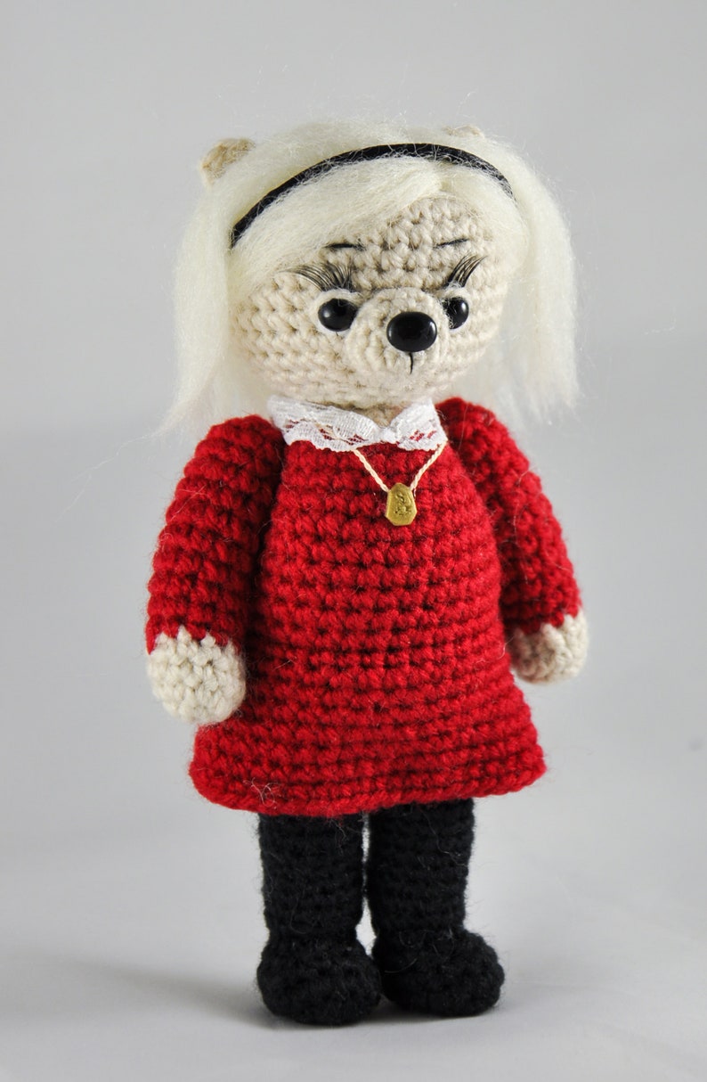 Sabrina Spellman Knitted bear crochet toy bear Knitted teddy Toy Crochet teddy bear Knitted teddy Knitted plush bear tv show witch