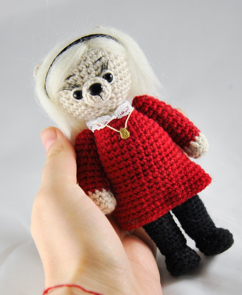 Sabrina Spellman Knitted bear crochet toy bear Knitted teddy Toy Crochet teddy bear Knitted teddy Knitted plush bear tv show witch
