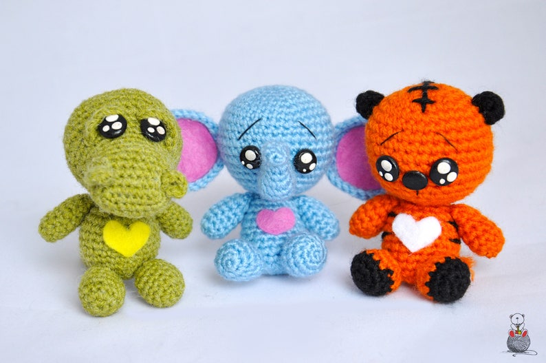Collection of crochet animals toys tropical animals monkey Etsy