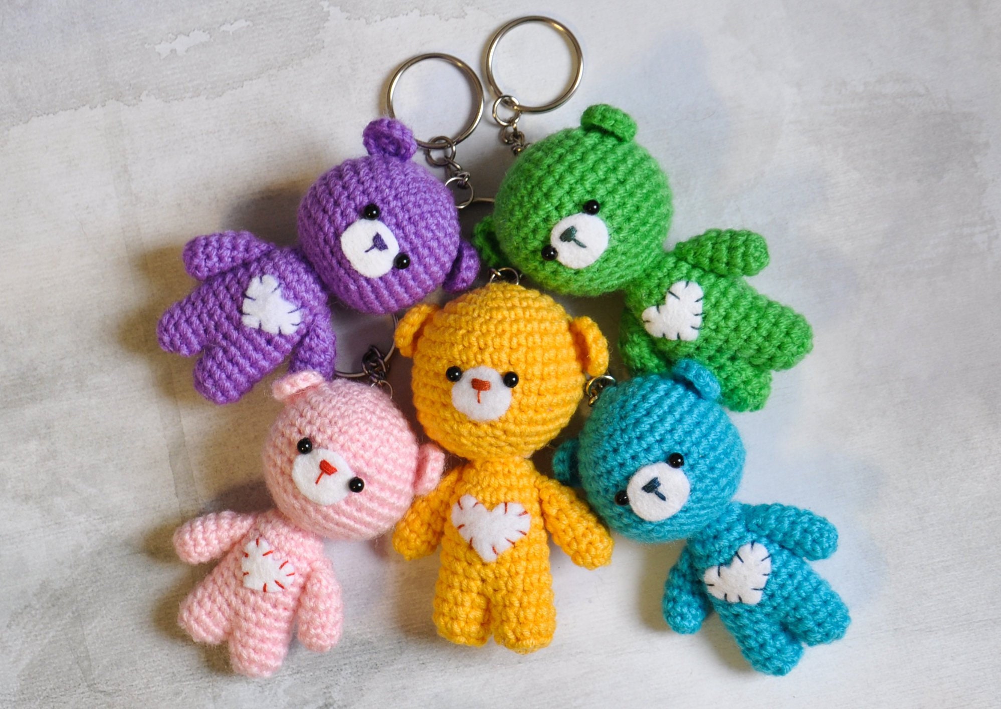 Porteclé peluche ours en peluche en Crochet porteclés Etsy