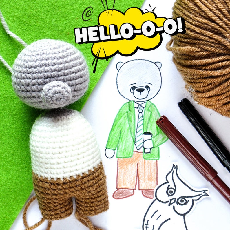 Knitted bear Twin Peaks toy bear Knitted teddy Toy Crochet bear Knitted teddy Knitted Toy plush bear series agent Dougie Jones Dale Cooper