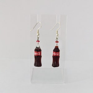Handmade coca cola diet zero bottle dangle earrings