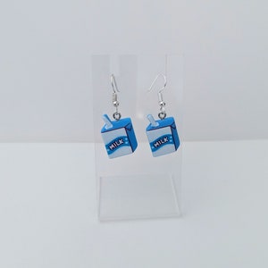 Milk carton kids school time dangle earrings