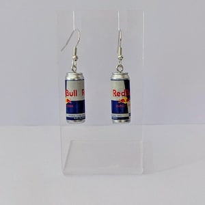 red bull or monster energy drink dangle earrings