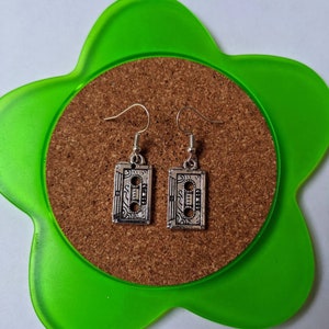 Handmade retro cassette tape dangle earrings