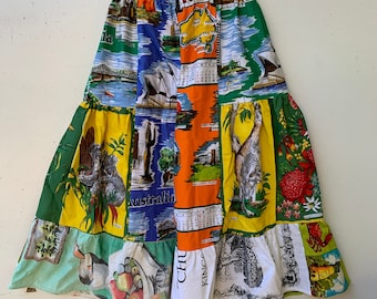 Handmade Upcycled Tea Towel Skorts Size Small