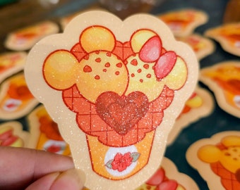 Mickey & Minnie Dole Whip Glitter Sticker