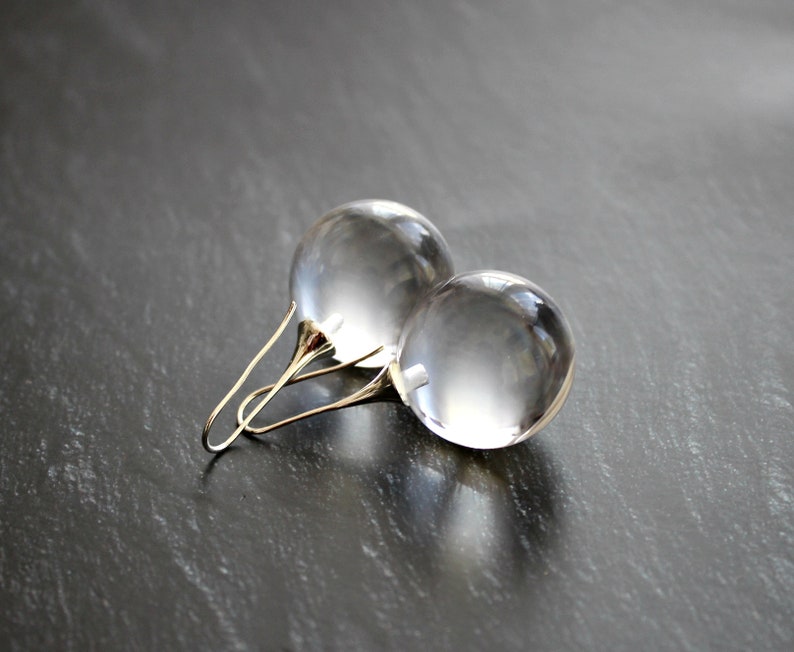 Clear Sphere Lucite Drop Earrings Lucite Sphere Ball Earrings Etsy