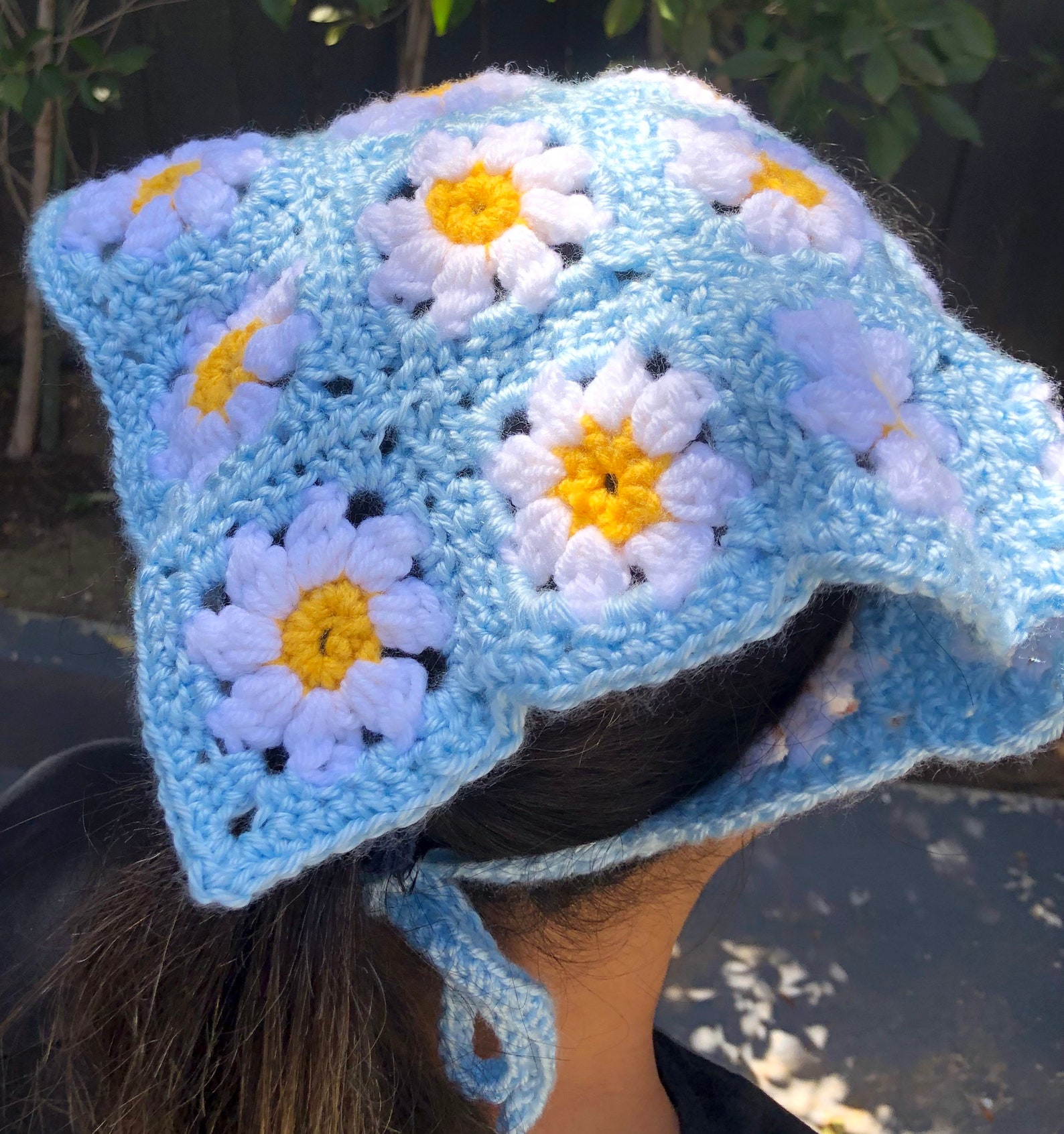 Cute & Chic Handmade Crochet Daisy Bandana MADE TO ORDER Etsy