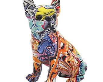 Graffiti Bulldog Statue Art Resin Figurine Ornament Abstract Decor Dog Lovers Dog Gifts Dog Decor Homeware Cute Gift Ideas Dogs