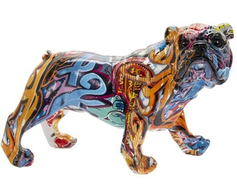 Graffiti Bulldog Statue Art Resin Figurine Ornament Abstract Decor Dog Lovers Dog Gifts Dog Decor Homeware Cute Gift Ideas Dogs