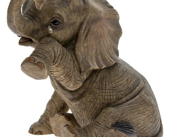 Silicone Elephant Figurine w//Glass Sky