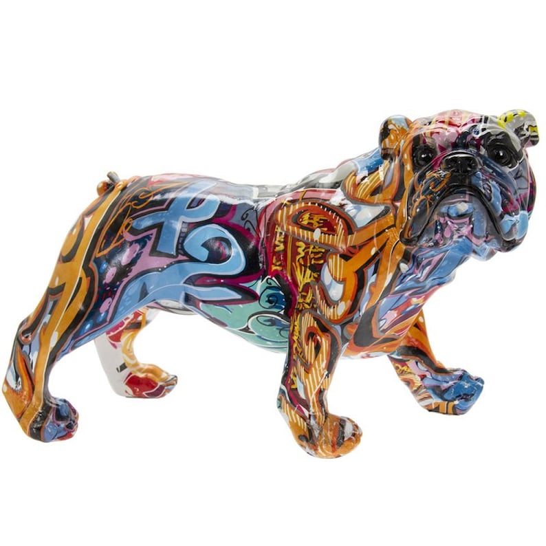 Graffiti Bulldog Statue Art Resin Figurine Ornament Abstract Decor Dog Lovers Dog Gifts Dog Decor Homeware Cute Gift Ideas Dogs