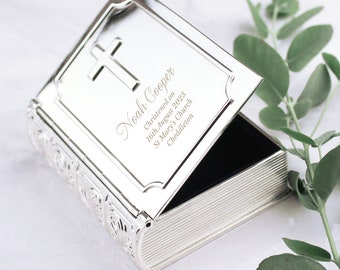 Personalised Bible Trinket Box / Holy Communion Gift / Christening Gift / Baptism Gift For Boy / Girl / Guests / Sister / Brother