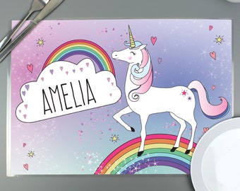 Personalised Unicorn Placemat / Children / Kids Party / Birthday Gift / Christmas Present / Gift For Kids