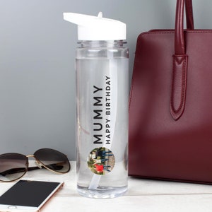 Personalised Photo Upload Water Bottle / Gift For Mum / Dad / Grandad / Grandma / Friend / Boy Friend / Girl Friend / Birthday / Carry Loop