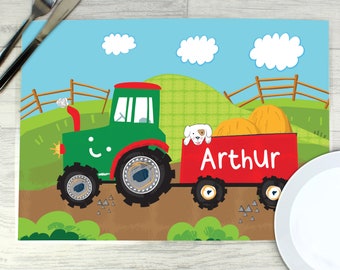 Personalised Tractor Placemat For Kids / Children / Kids Party / Birthday Gift
