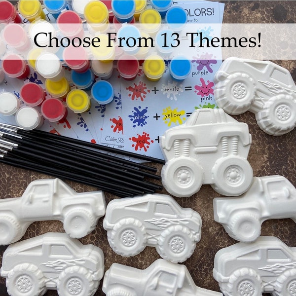 Paint It Yourself Party Kit - Monster Truck Party,  Unicorn Party Favors, Mermaid Party Favors and More!