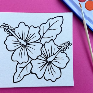 Luau Party Favors - Hibiscus Flowers - Hawaiian Theme Paint Party Favors