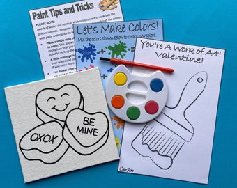 Conversation Hearts - Paint Your Own Valentine - Kids Valentines - Valentine Party Favors- Valentines Day Gift