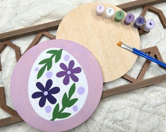 Floral Easter Egg - Paint By Numbers Kit, Easter Crafts, Easter Wall Art, Paint and Sip, DIY Decor, Adult Craft Kits