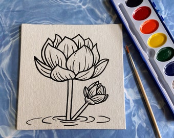 Lotus Flower Paint Kit - Birth Month Craft Gift for Adults