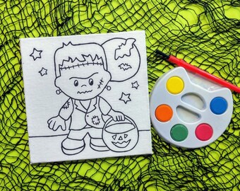 Kit di pittura di Halloween fai-da-per-fai-da-che - Frankenstein - Halloween Party - Baule o Dolcetto