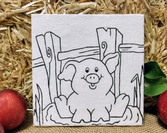 Toile de cochon prédessinée, fête à la ferme, faveurs de la fête des enfants