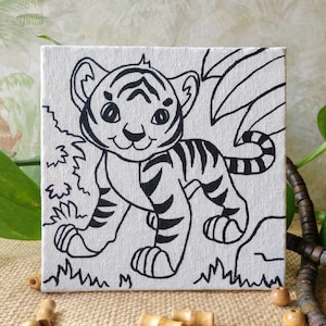 Tiger Canvas Paint Set, Jungle Party, Kids Party Favors