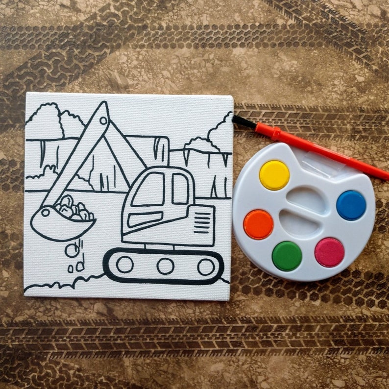 Paint Backhoe Paint Your Own Backhoe - Construction Birthday Party - Kids Party ...